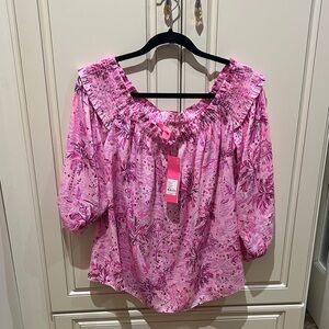 Lilly Pulitzer Pink Patterned Blouse